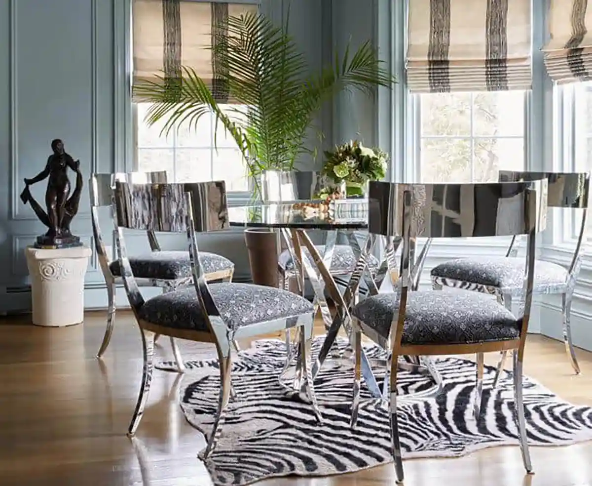 Stacy Garcia prints - dining room chairs upholstery fabric that is stain-resistant and easy to clean.