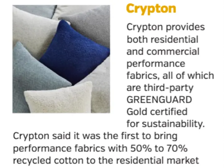 Crypton provides both residential and commercial performance fabrics