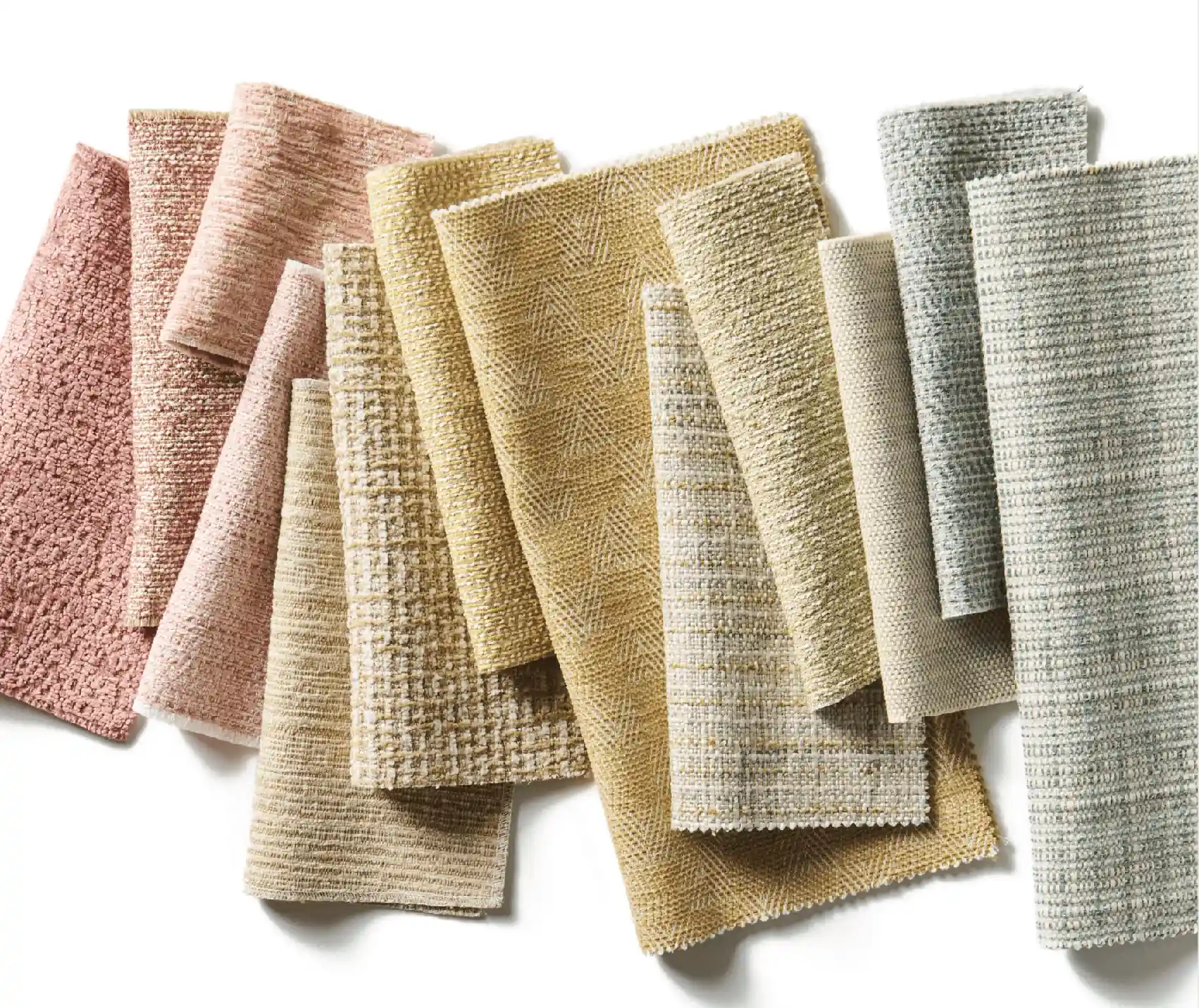 light pastel colors fanned out all stain resistant by Crypton
