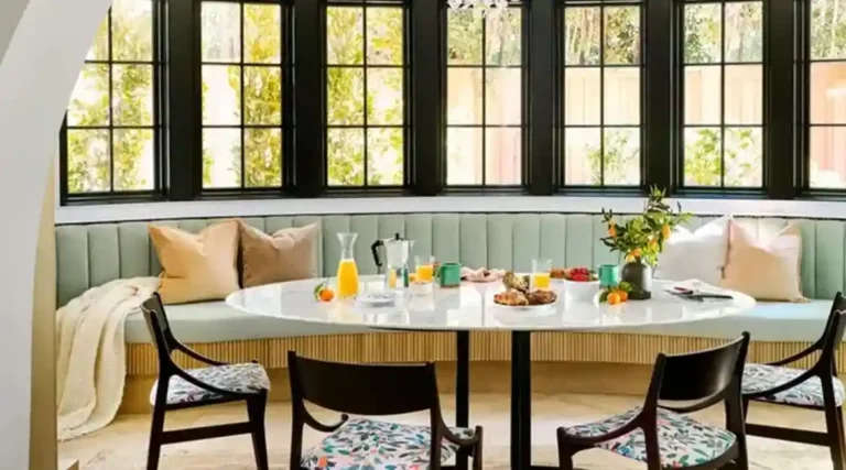 Banquette seating with stain resistant fabric