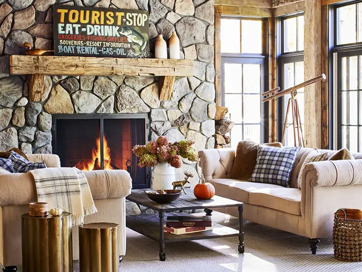 rustic-living-room-stone-fireplace-wood-beams