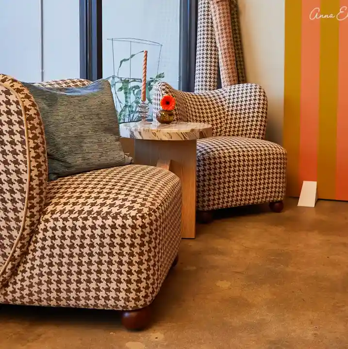 new houndstooth pattern fabric that is stain-resistant from Crypton and Anna Elizabeth