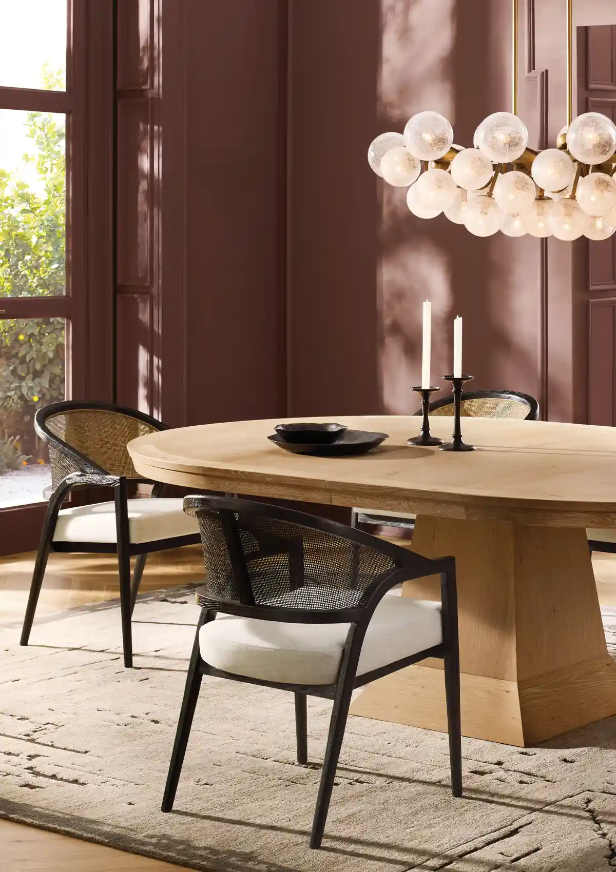 Arhaus Aimee Dining Arm Chair upholstered in Crypton's performance fabric.