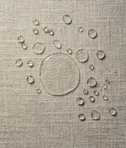performance fabric with liquid beading up on surface