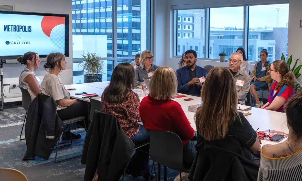 Roundtable discussing trending topics and key insights in the interior design industry with Metropolis Magazine in Austin, TX.