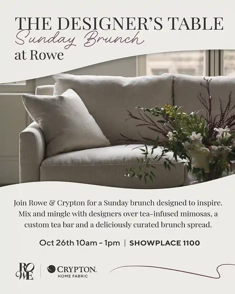Join us at Rowe Furniture for a special breakfast exclusively for interior designers attending High Point Furniture Market