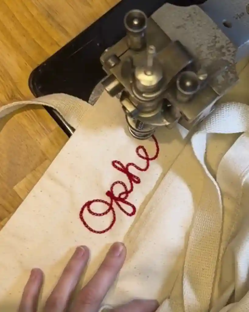 american leather party at high point market with chain stitch artist