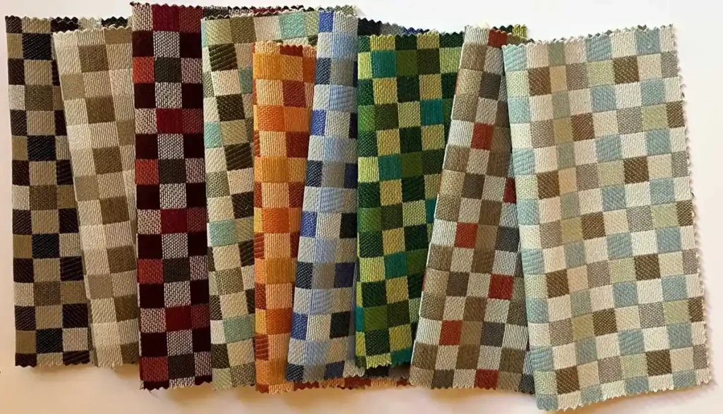checkerboard pattern fabric design latest release from Wolf Gordon