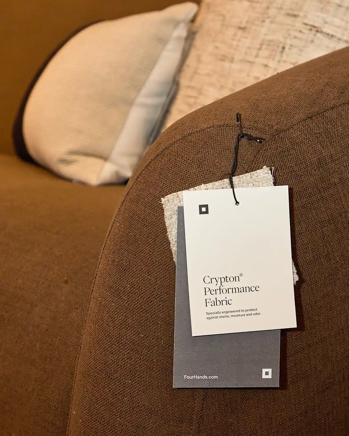 Big High Point Market announcement! Our performance fabrics are now available on upholstered furniture ay Four Hands.