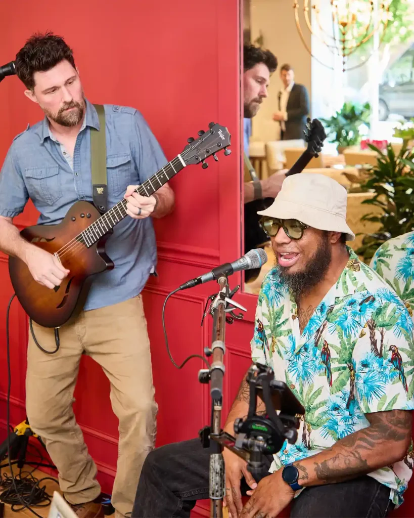 The Good Watts playing live music at the Designmaster party with Crypton, High Point Market 2025