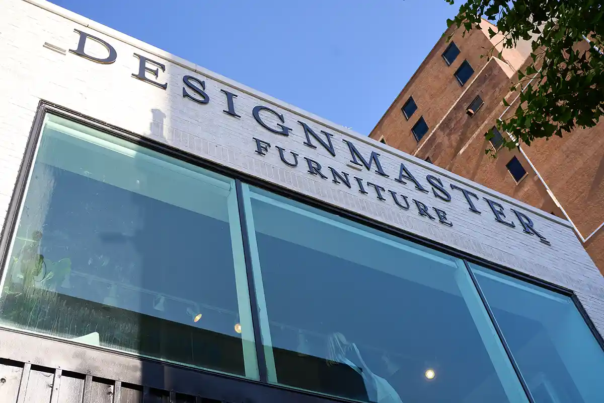 Outside view of the Designmasters Furniture showroom in High Point