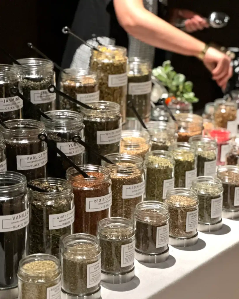 Artisan tea bar event at Rowe Furniture showroom