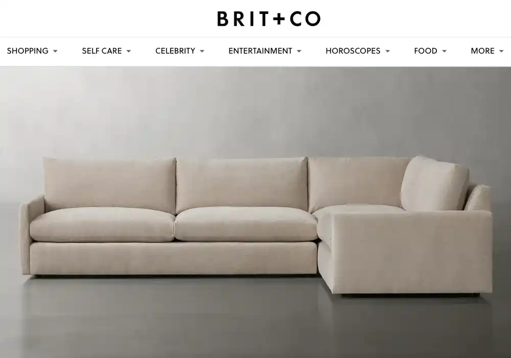 Arhaus sofa upholstered in our performance fabric