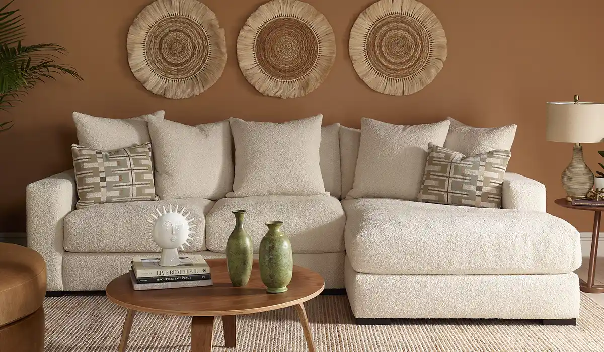Pet-friendly couches for dog owners - Jonathan Louis white fabric sectional
