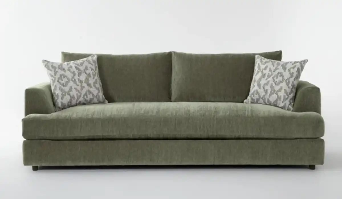 Pet-friendly couches for dog owners - Living Spaces Opaline green fabric sofa 