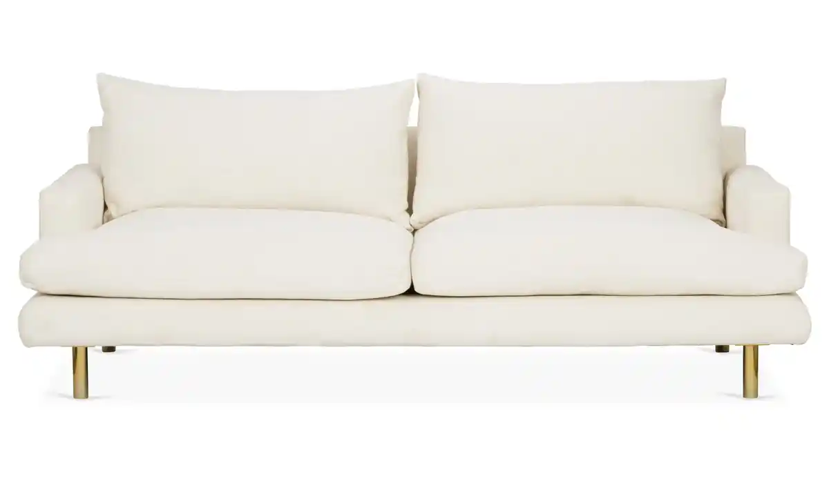 Pet-friendly couches for dog owners - Kim Salmela white fabric sofa from One King's Lane