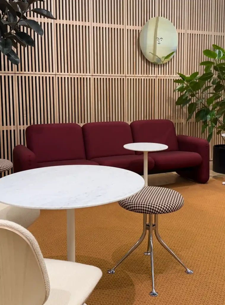 upholstery fabric trend found at Neocon and Design Days - modular seating in bold color block.