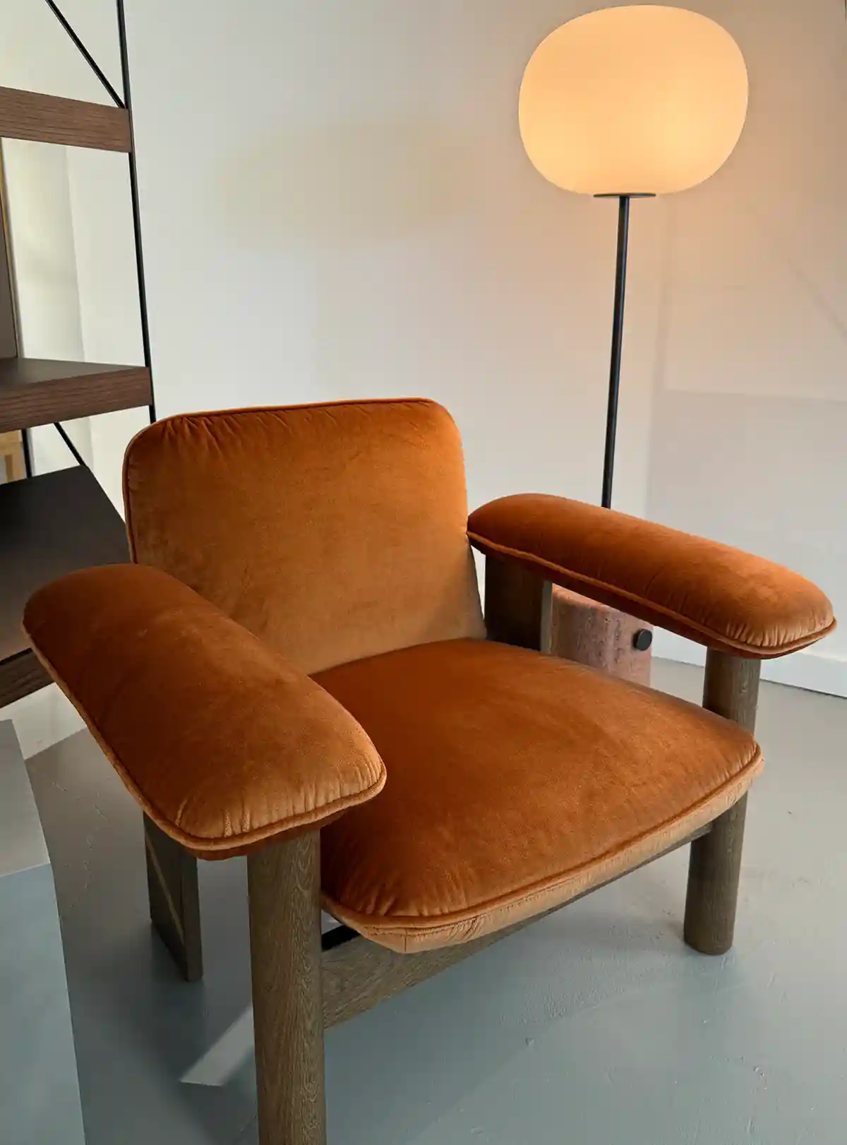 fabric trend color rich rust orange velvet upholstery fabric seen at Audo