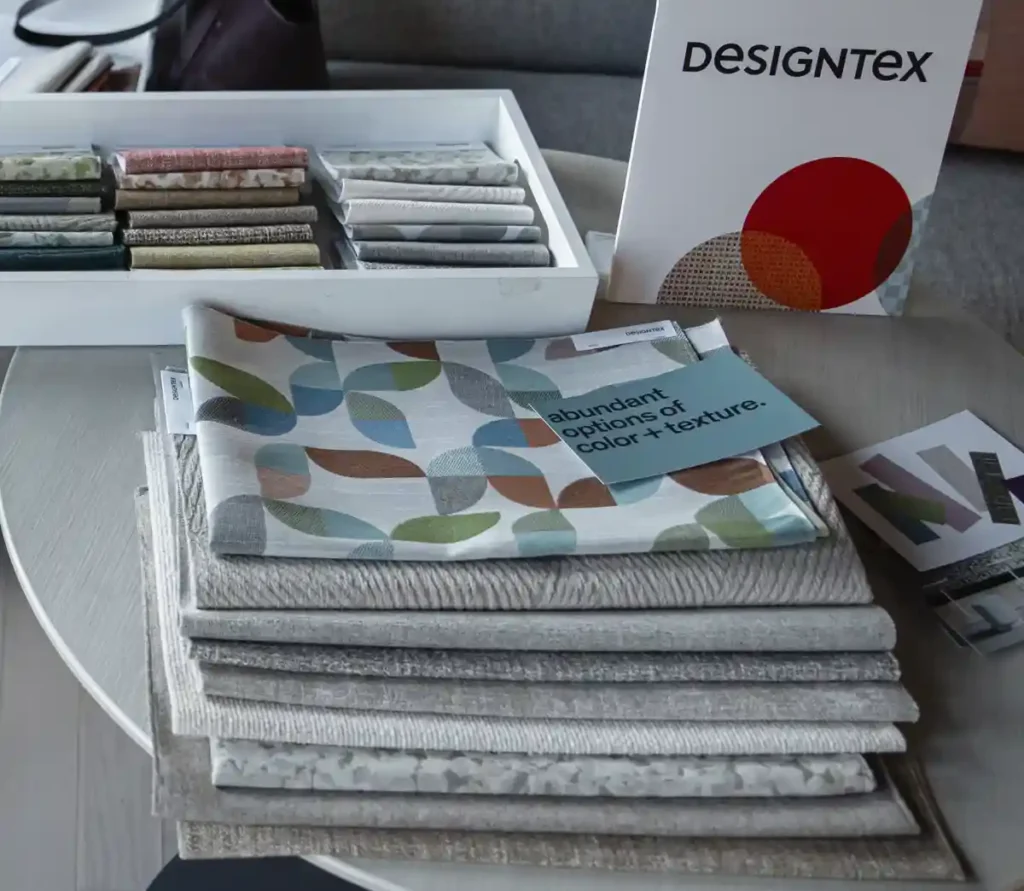 Designtex swatches of Crypton performance fabric
