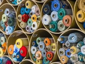 finished fabric rolls for student design project