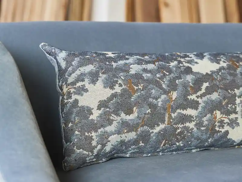 blue tapestry fabric found at Anna Elisabeth