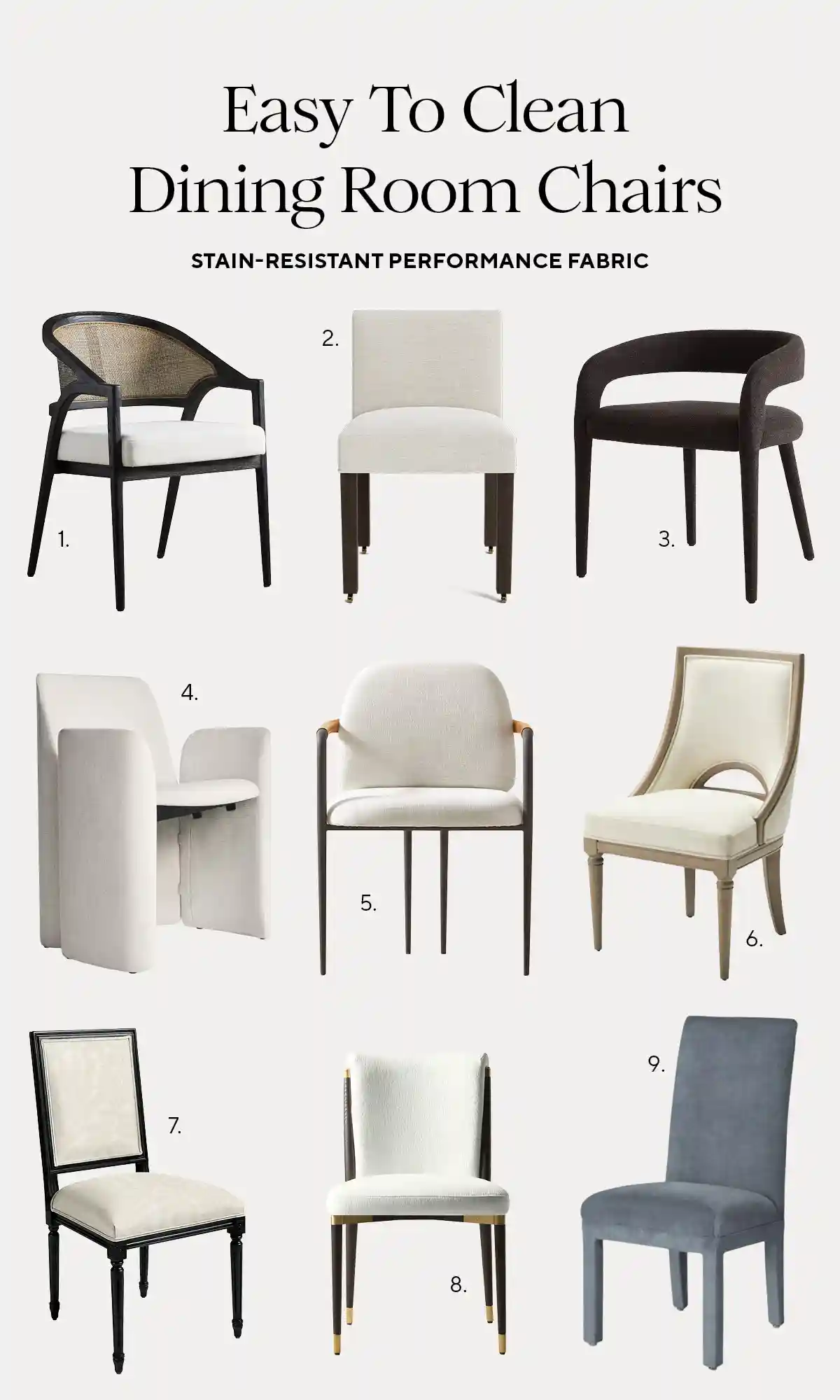 easy to clean dining room chairs