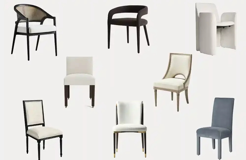Easy to clean upholstered dining room chairs