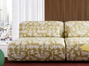 New high traffic upholstery fabric with integrated liquid barrier available at Designtex