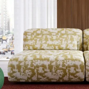 New Designtex contract fabric muted yellow distressed upholstery