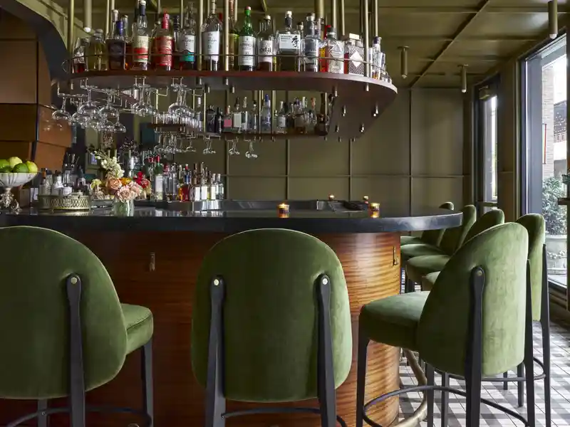 innovative performance fabric in restaurant is stain resistant and repels liquid spills