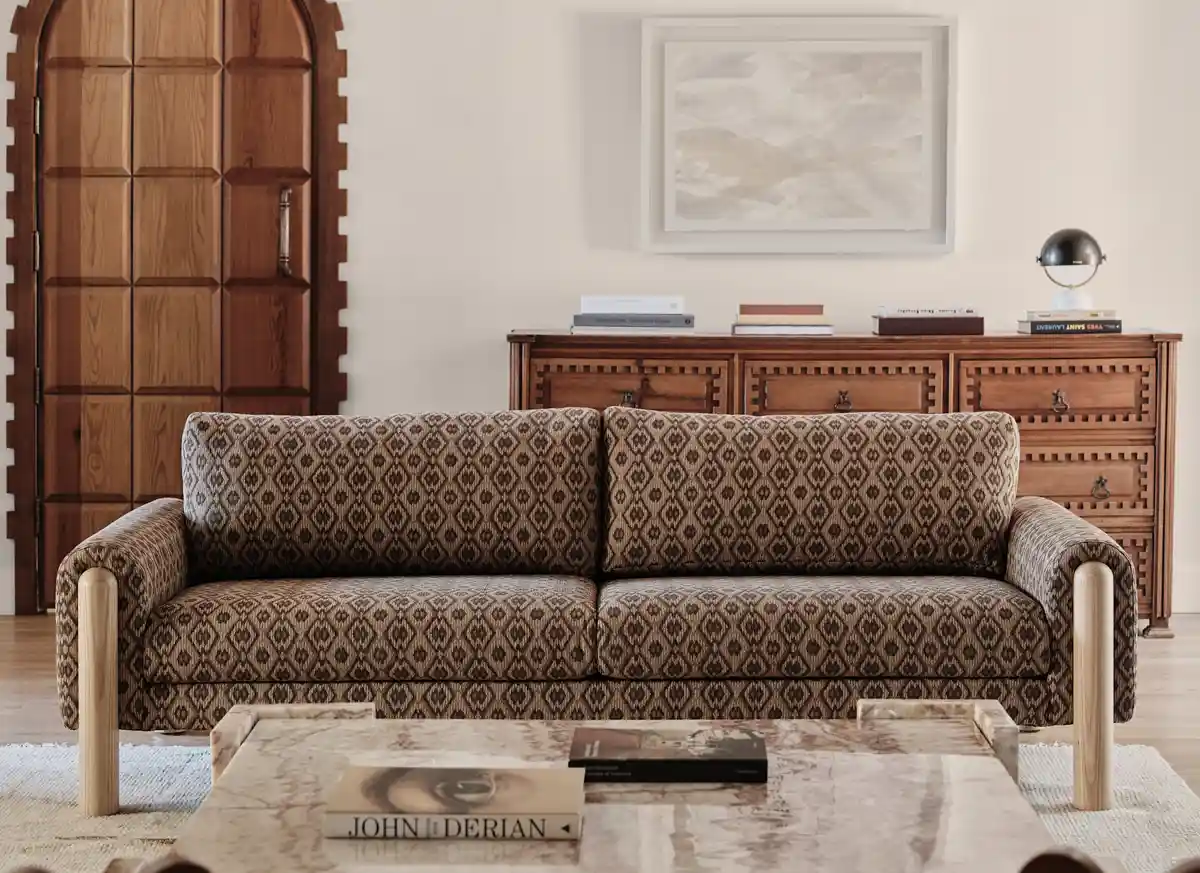 pattern sofa upholstered in Crypton from American Leather