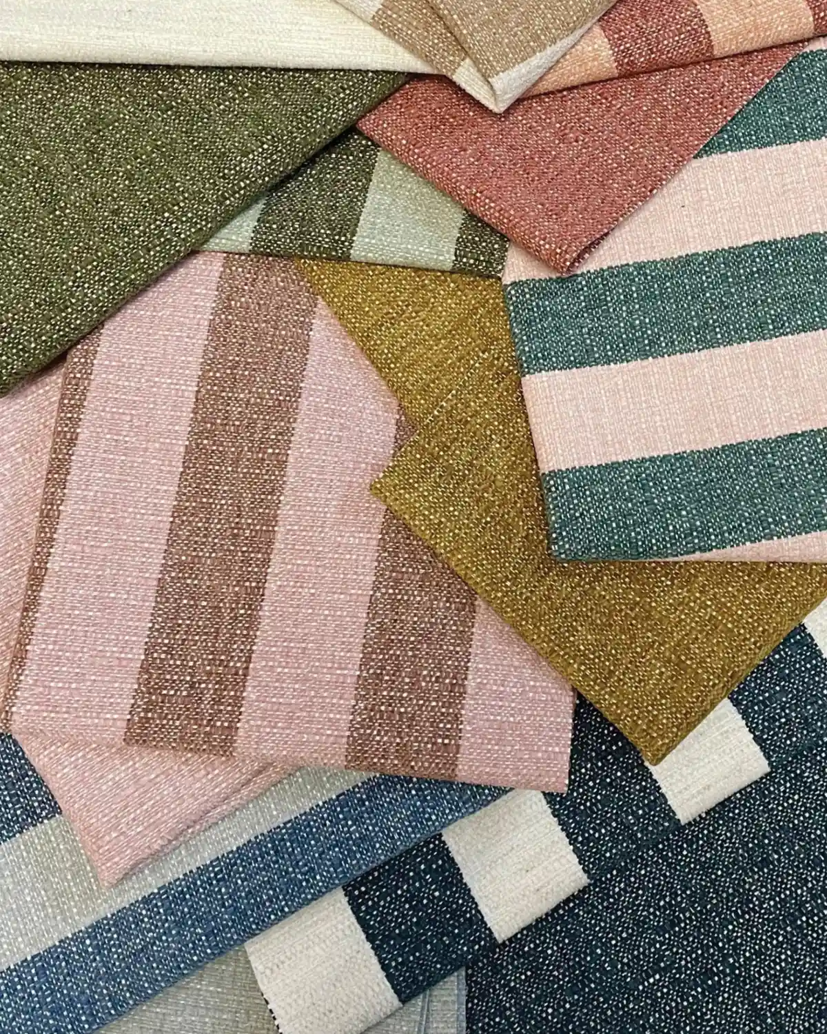 medium scale stripe performance fabric in modern color palette