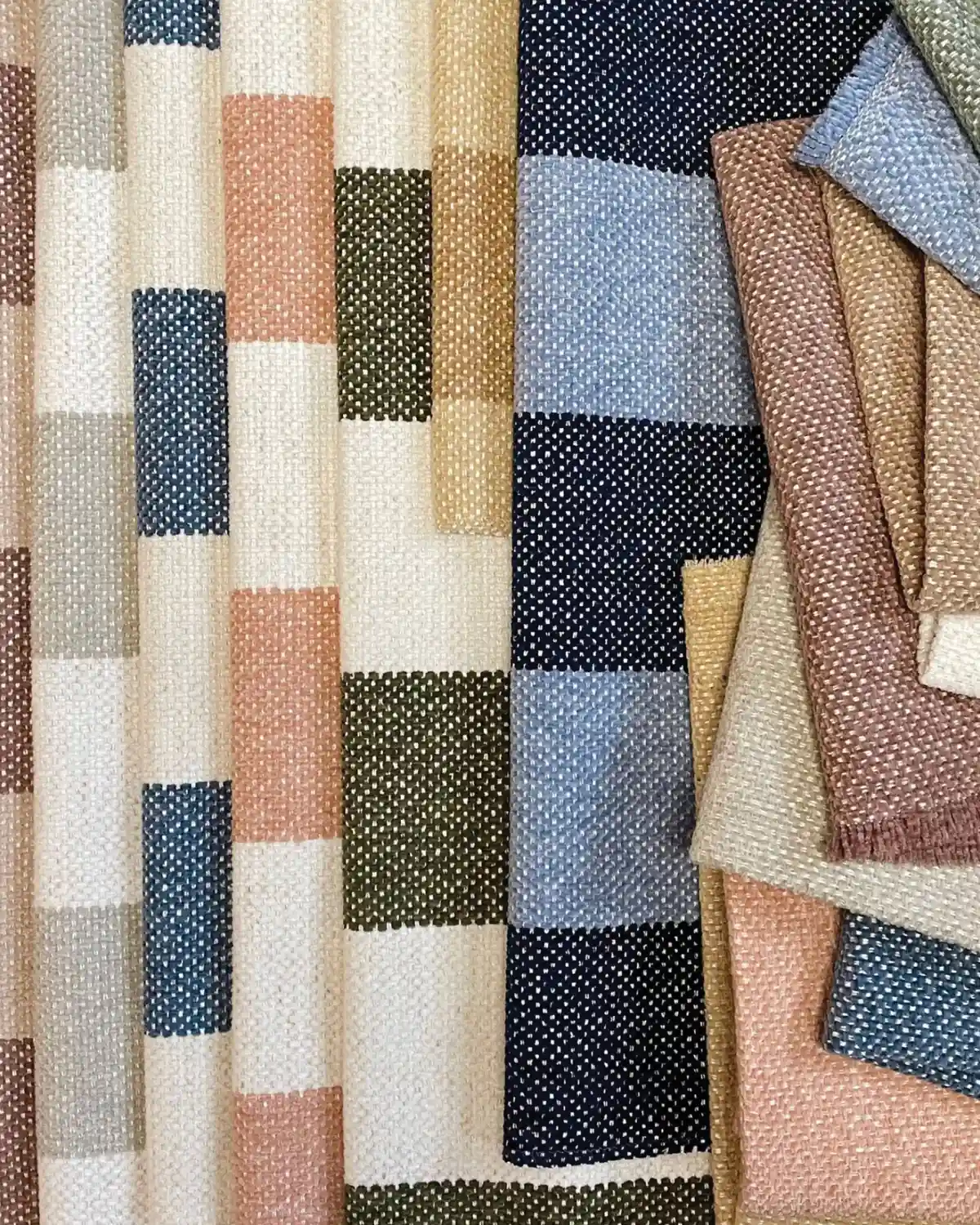 bold stripe upholstery fabric flatlay