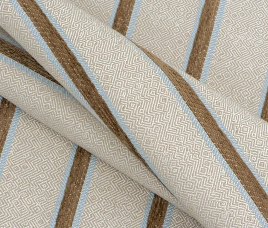 stripe pattern jacquard fabrics close up
