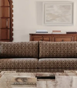 pattern sofa upholstered in Crypton from American Leather