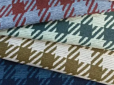 two-tone checkerboard pattern fabric featured in Business of Home
